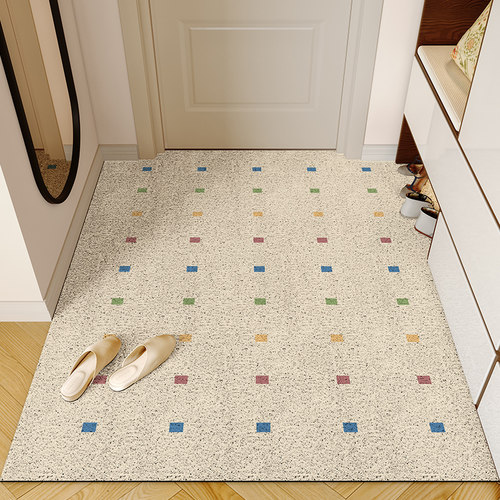 入户门地垫玄关竖版丝圈脚垫进门门口pvc入门垫耐脏裁剪地毯垫子