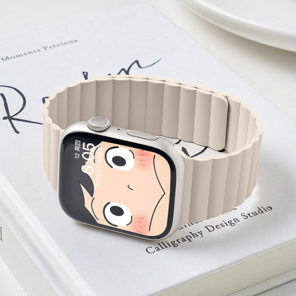适用iwatch10表带S9苹果S8手表applewatch9硅胶S7磁吸7高级SE小众S10新款6代女夏季ultra可爱创意运动watchs