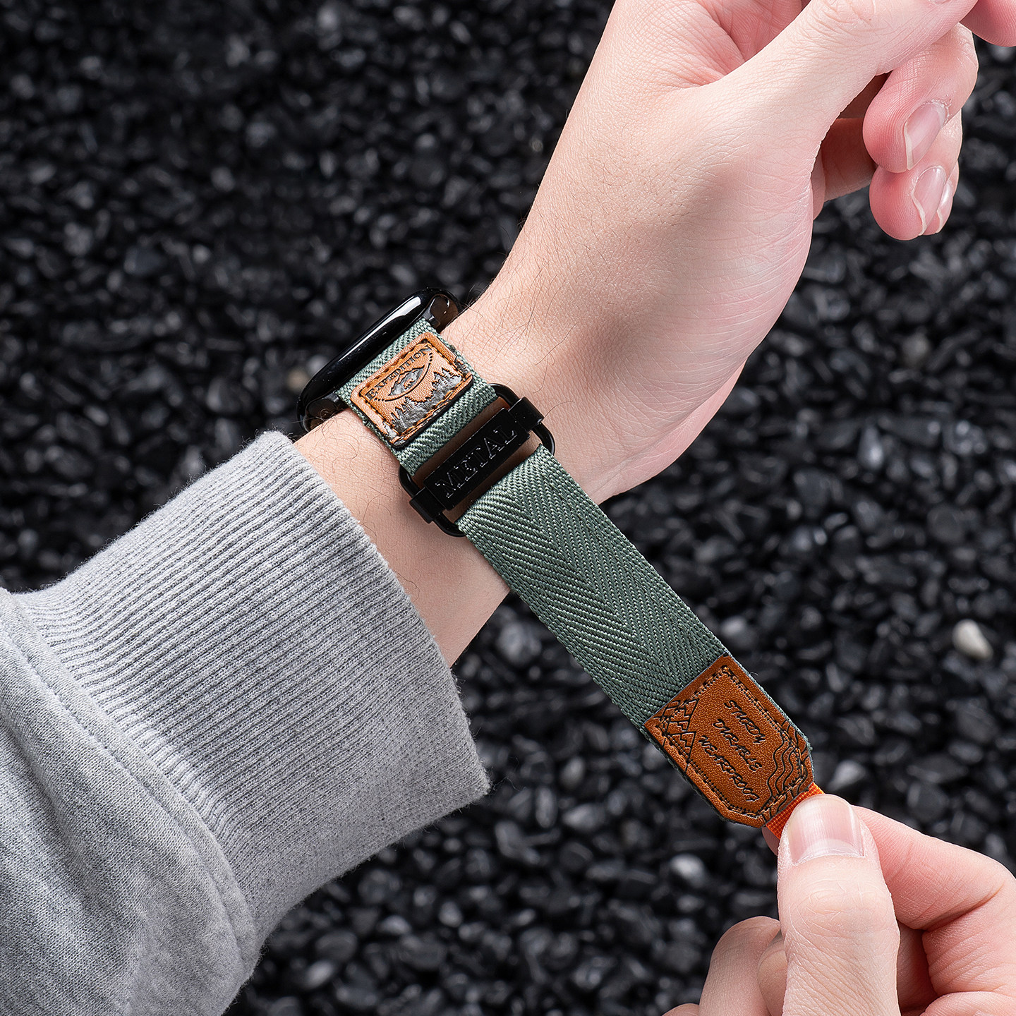 匠戴适用苹果S11表带10AppleWatch9手表iwatch8编织新款ultra高级SE户外3运动2男款尼龙S7智能6女5腕带魔术贴