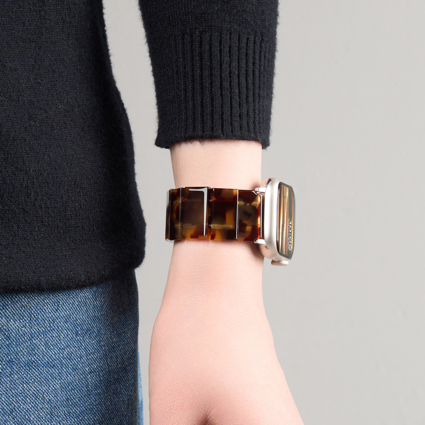 匠戴适用苹果S11手表iwatch10表带applewatch9新款创意树脂S9弹力8夏季女款SE可爱腕带卡通高级se3智能运动