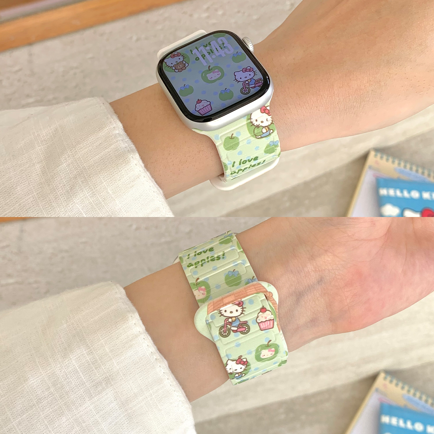 匠戴适用iwatch可爱印花硅胶表带