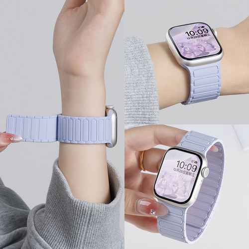 匠戴新款iwatch工装磁吸硅胶表带