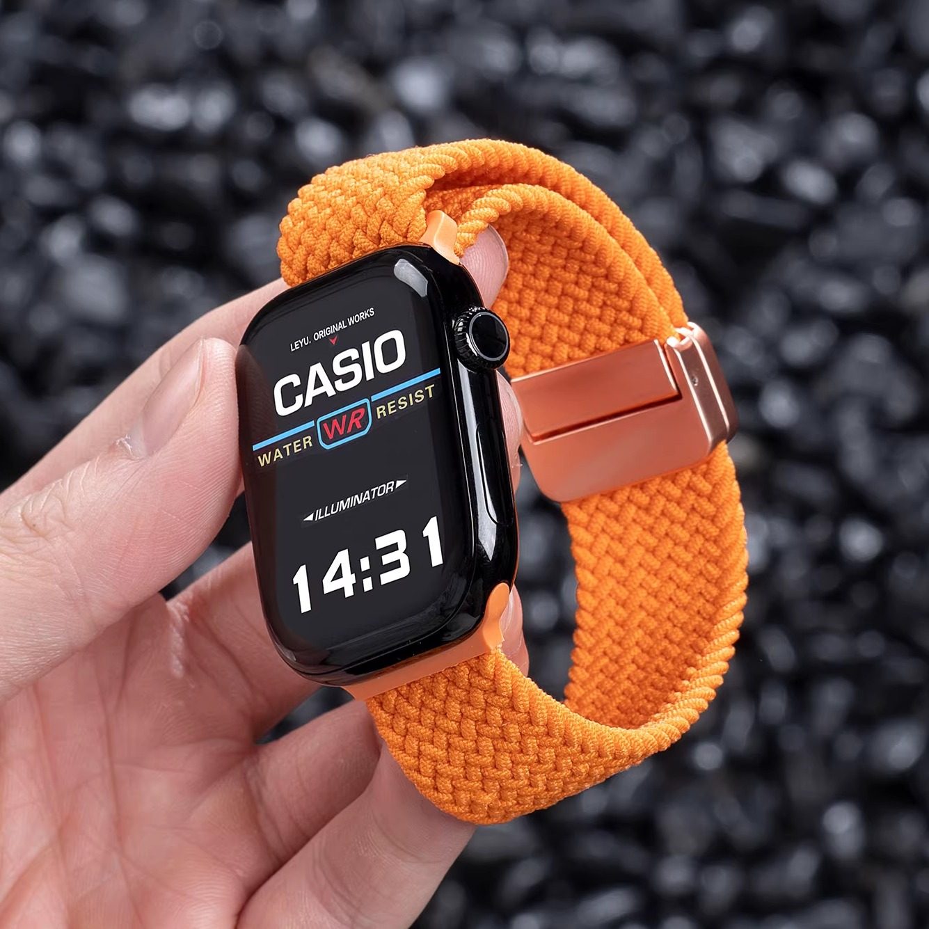 爱马橙｜适用苹果S11表带iWatchS10手表AppleWatch9磁吸ultra编织SE3新款2男款S8运动7透气6高级5秋冬4腕表带