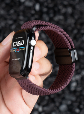 2026新款｜适用苹果S11表带iWatchS10手表AppleWatch9磁吸ultra编织SE新梅子3高级2男款S8运动7透气6智能腕带
