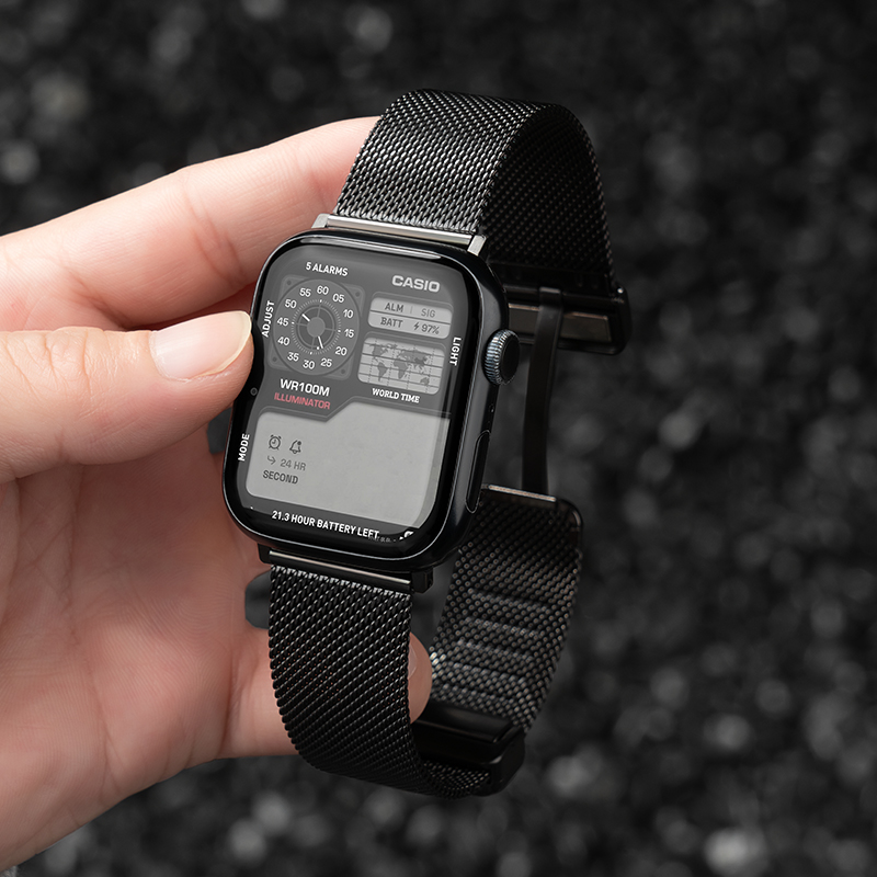 匠戴适用iwatch10米兰尼斯S9表带S10新款Applewatch9苹果手表S8金属SE夏高级S6折叠磁吸扣代男款运动夏季智能