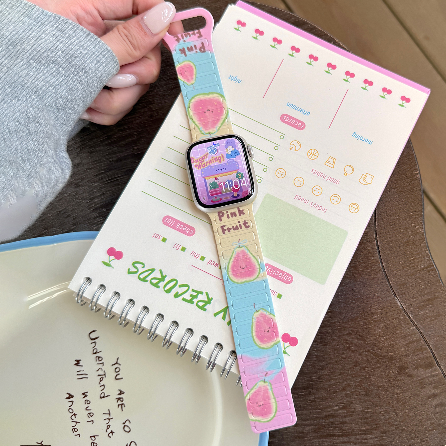 匠戴适用iWatch可爱印花磁吸表带