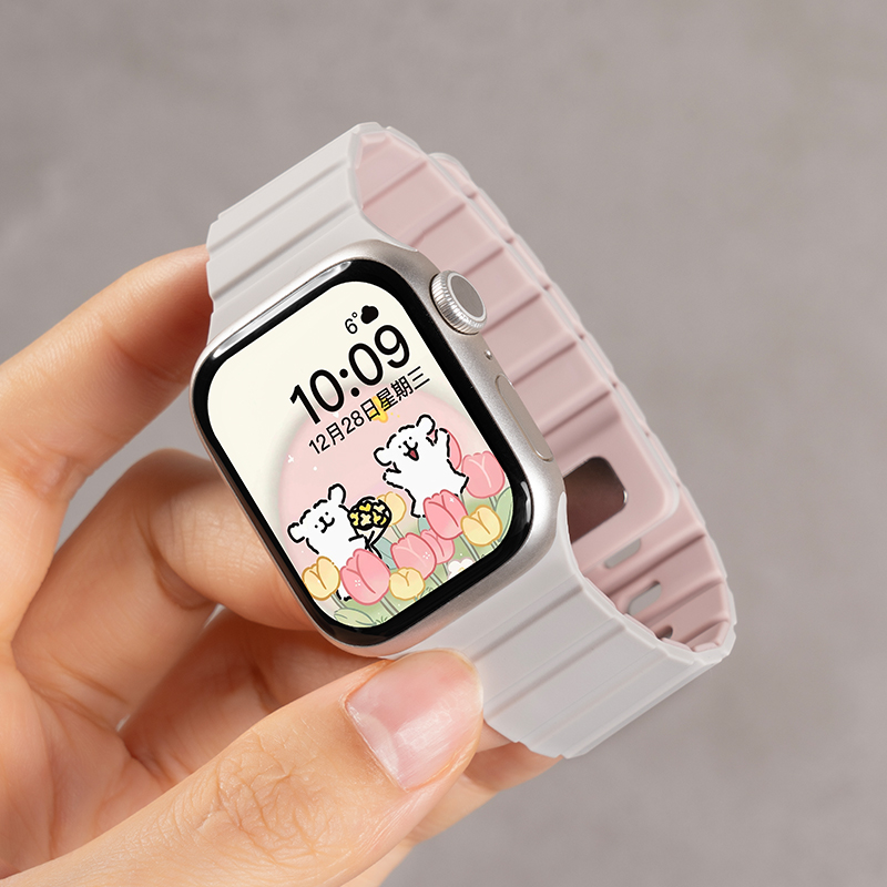 匠戴适用iwatch磁吸硅胶表带