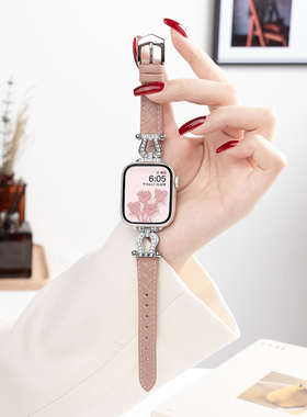适用iwatch11表带S11苹果S10手表applewatch10真皮S9新款9夏季SE3可爱S8女7代高级感创意11运动智能iwatchs