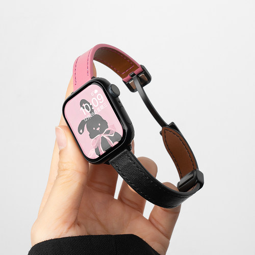 匠戴适用iwatch拼色磁吸皮表带