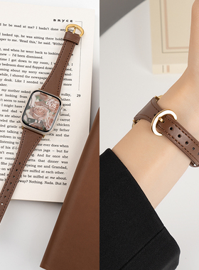 匠戴适用iwatch11表带S11苹果S10手表applewatch9真皮S8夏天小众7高级新款se3女10代创意11运动智能ultra皮质