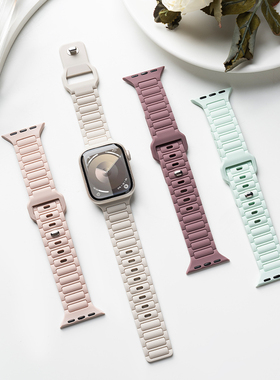 匠戴张婧仪同款适用iwatch11表带S11苹果S10手表applewatch10运动S8硅胶S7夏季Ultra女生se3男创意高级S9新款