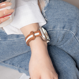 SE3高级感7创意双钉S10新款 S11真皮S7夏季 S9智能ultra3 S8时尚 适用iwatch11表带10苹果S9手表applewatch9女款