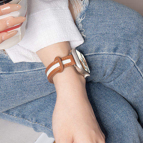 匠戴适用iwatch创意双钉扣皮表带