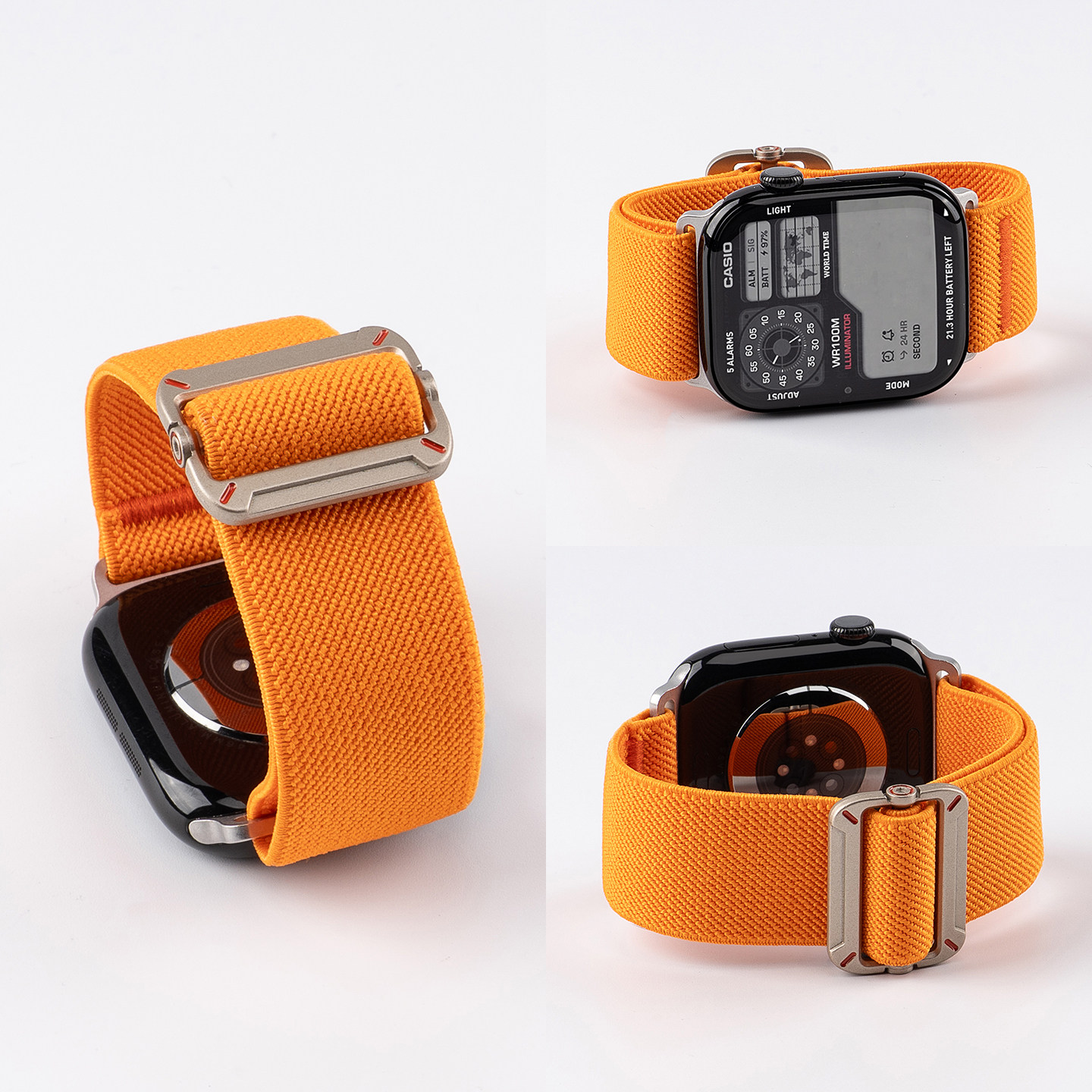 匠戴适用苹果S11手表S10applewatch编织9表带工装iWatch8透气7尼龙6男款ultra3高级SE3智能2运动弹力女款腕带