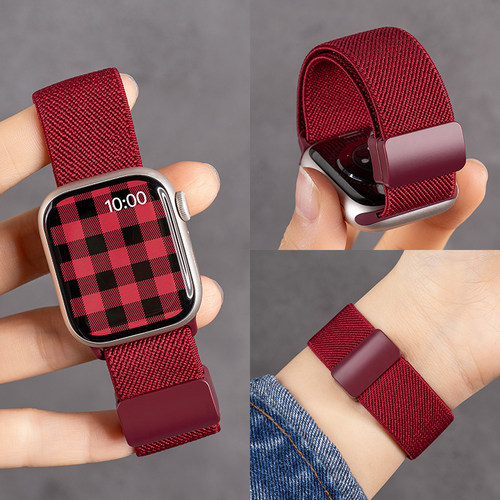 匠戴适用iwatch磁吸扣编织表带