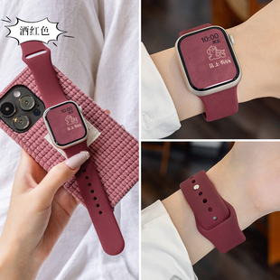 新年红本命年匠戴适用iWatchs11苹果手表表带applewatch11硅胶s10代男运动秋冬女s9高级se3腕带ultra新款智能