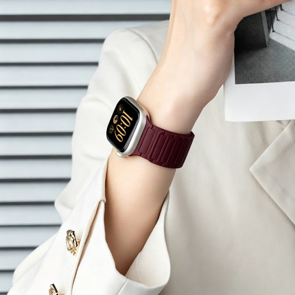 【勃艮第酒红色】匠戴适用苹果S12手表iwatch11表带applewatch10硅胶s9磁吸8女款Ultra4女3运动SE3新款男腕带