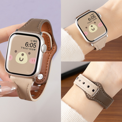 匠戴适用iwatch小蛮腰拼色皮表带