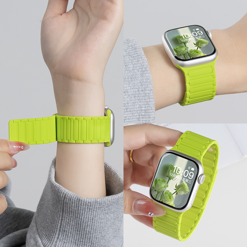 匠戴新款iwatch工装磁吸硅胶表带