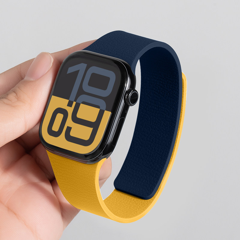 小黄人来袭｜匠戴适用苹果S11手表iWatch10表带AppleWatch9新款Ultra硅胶SE磁吸3运动2透气S8高级7智能腕表带