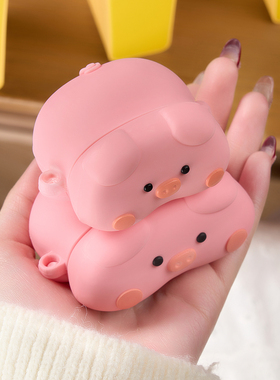 适用airpods4保护套硅胶趴趴猪airpodspro3降噪苹果蓝牙耳机套pro2可爱动物airpod软壳pro3三代ipods不掉盖盒