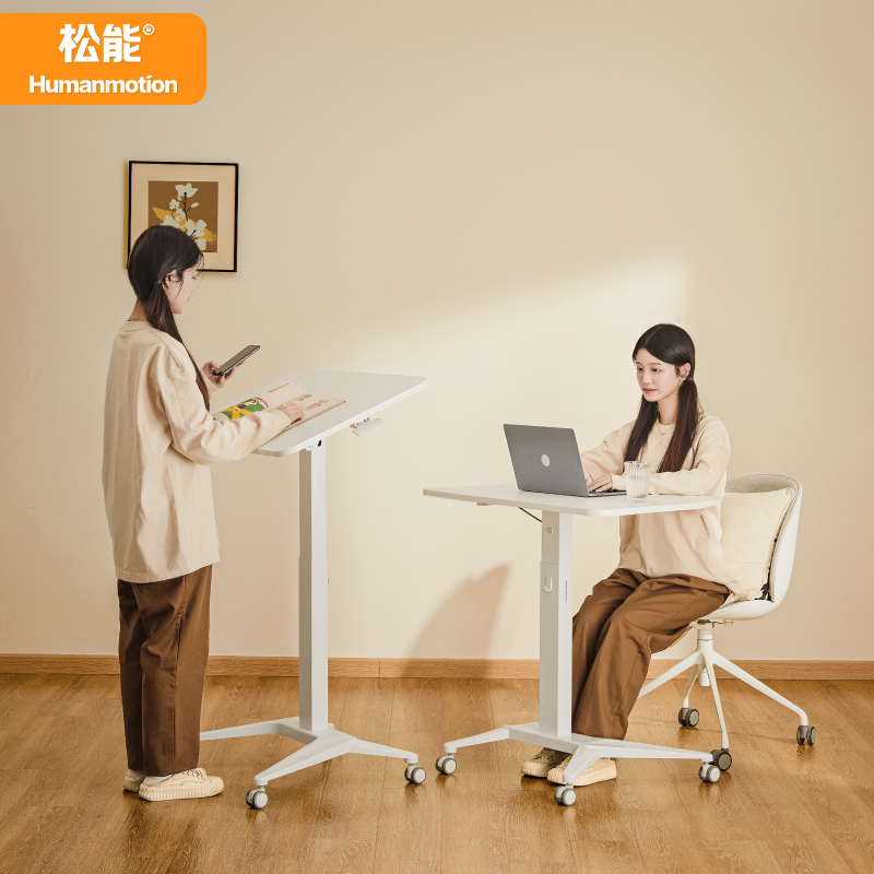 【交个朋友】松能移动升降桌站立工作电脑桌床边桌可移动带轮M5