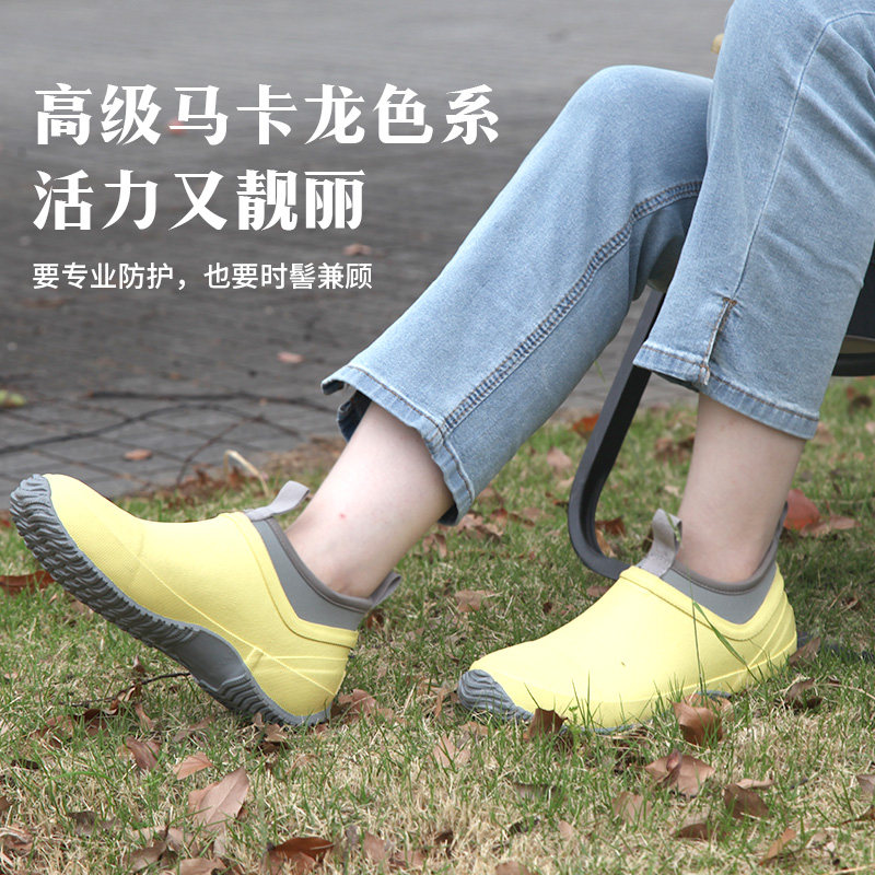 雨鞋女鞋户外露营时尚雨靴厚底防水防滑矮筒短靴胶鞋涉水鞋