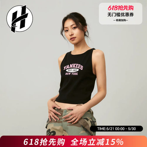 MLB男女情侣款运动休闲百搭舒适圆领无袖T恤背心吊带衫