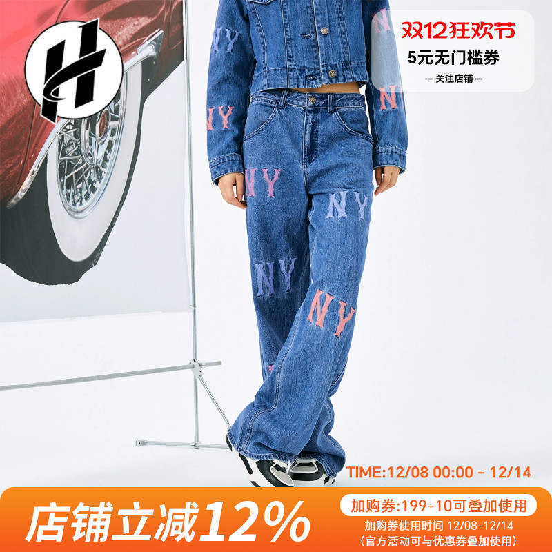 MLB时尚运动系列大logo牛仔裤