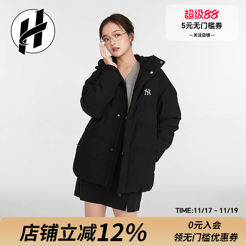 常规款羽绒服MLB保暖立领男女