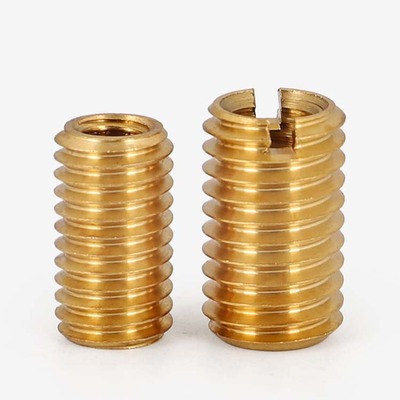 铜内外牙一字槽变径螺母黄套