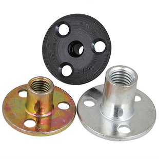 圆盘三孔铁板螺母家具沙发脚锁紧螺母镀锌夹板对锁螺帽M6M8M10M12