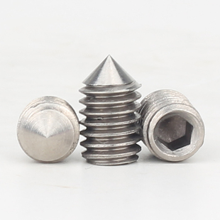 TA2钛尖端紧定机米螺丝内六角锥端尖头无头基米螺钉顶丝M4M5M6