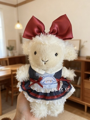 jellycat18cm娃衣牛仔裙套装连衣裙可穿甜美玩偶衣服山羊小狗能穿