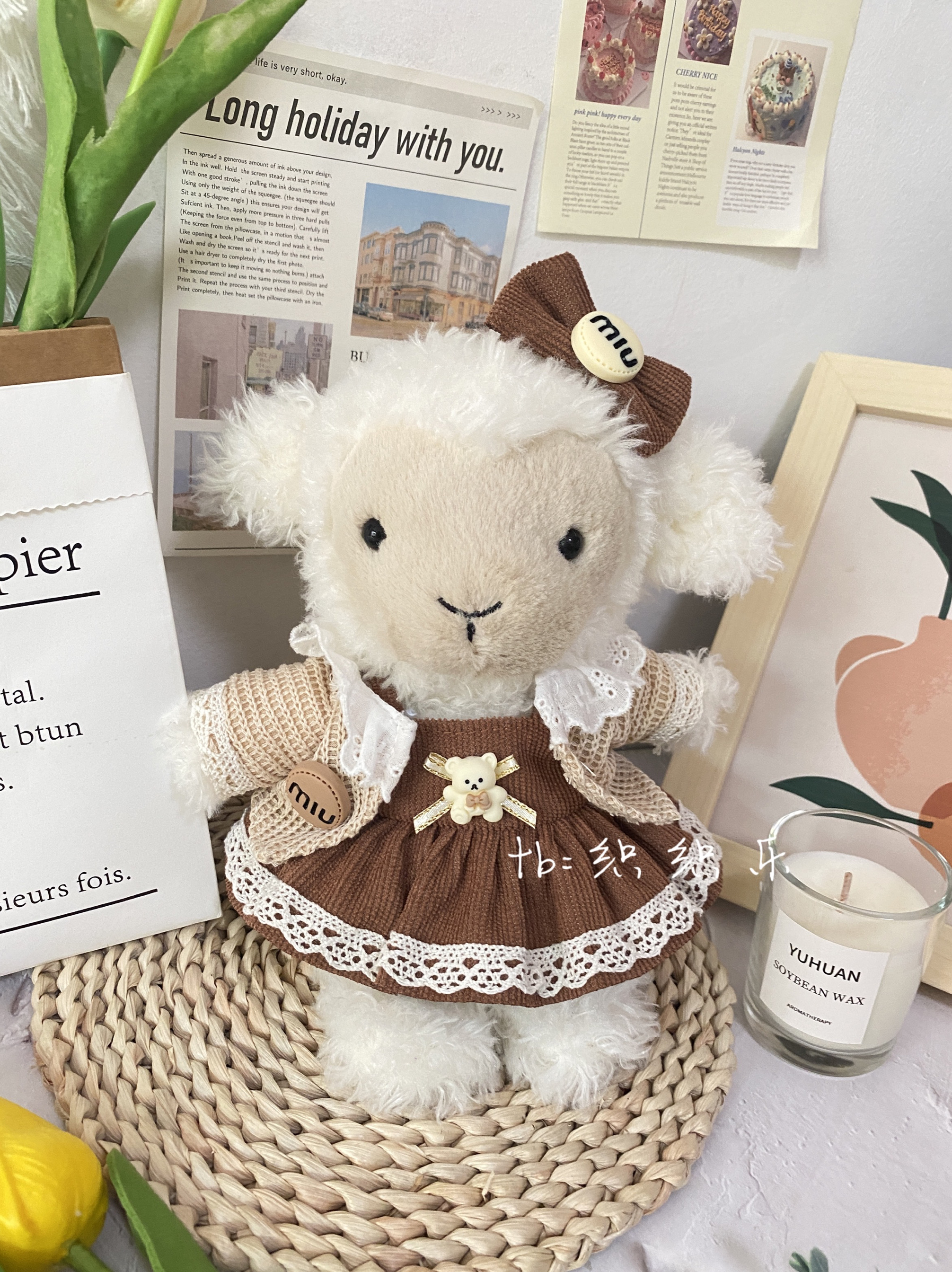 jellycat小羊18cm娃衣可爱小羊连体衣服套装无属性玩偶公仔换装