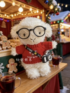 jellycat18cm小羊娃衣可爱新年毛衣套装送朋友春节礼物可帮写贺卡