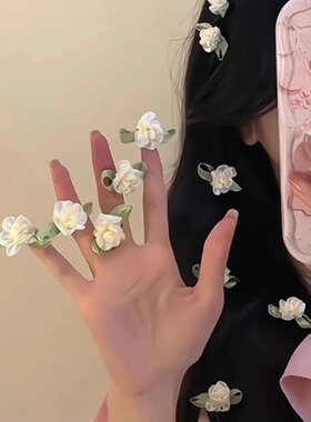 纯白的茉莉花发夹女侧边麻花辫扎发饰甜美少女森系bb夹发卡头饰