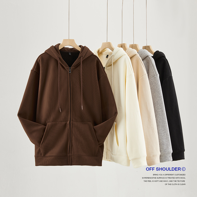 秋冬加绒加厚拉链连帽卫衣