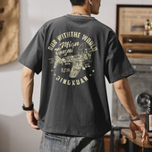 230g重磅纯棉短袖 潮 打底衫 T恤男2025夏新款 上衣简约字母印花半袖