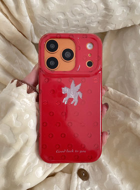 红色飞马适用于苹果IPHONE17PROMAX手机壳16pm新款15超火14不会撞壳可爱防摔硅胶超好看巨漂亮外壳