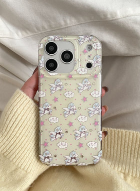 浅黄云朵独角兽适用于苹果IPHONE17PROMAX手机壳16pm新款15超火14不会撞壳可爱防摔硅胶超好看巨漂亮外壳