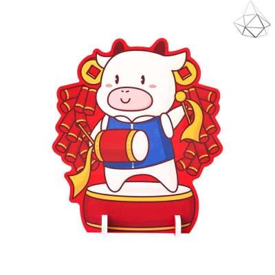春节手机柜台过年装饰家用摆件喜庆2021生肖牛客厅