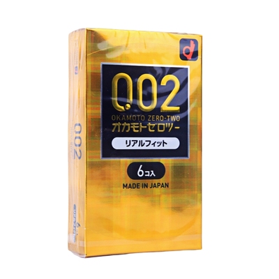 日本本土版OKAMOTO冈本002黄金贴身无精囊契合裸感0.02mm避孕套