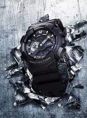 代购CASIO卡西欧G-SHOCK系列户外运动防水双显男士电子表GA110-1B