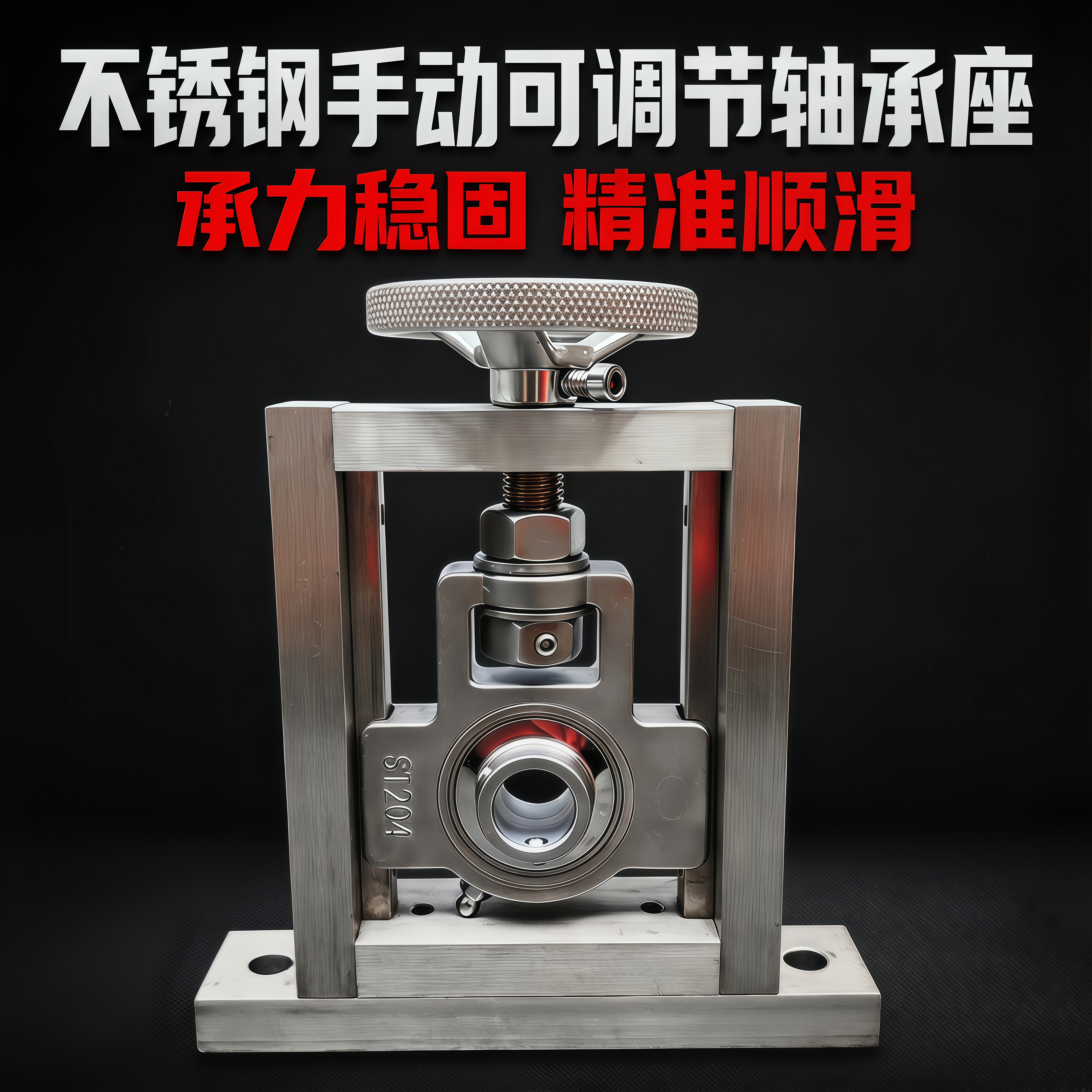 304不锈钢可调节轴承座调心立式双卧式单支架滑动滑块轴承固定座