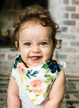 tiny twinkle婴儿三角巾棉质柔软宝宝围嘴纱布口水巾兜（两条装）