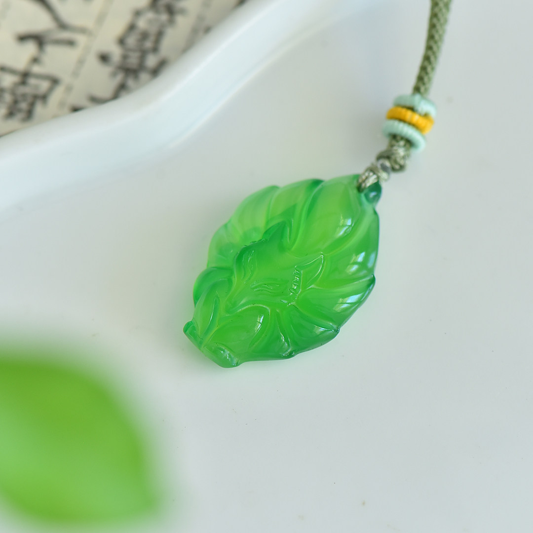 高冰绿玉髓玛瑙狐狸吊坠玉髓九尾狐玉石挂件男女款项链玉石九尾狐