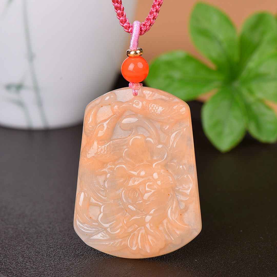 金丝玉凤戏牡丹玉吊坠牡丹花玉佩