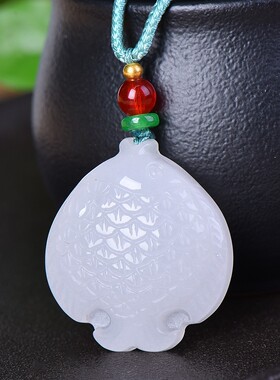 新疆金丝玉年年有余吊坠精品天然白色挂件男女款玉石精致玉坠玉佩