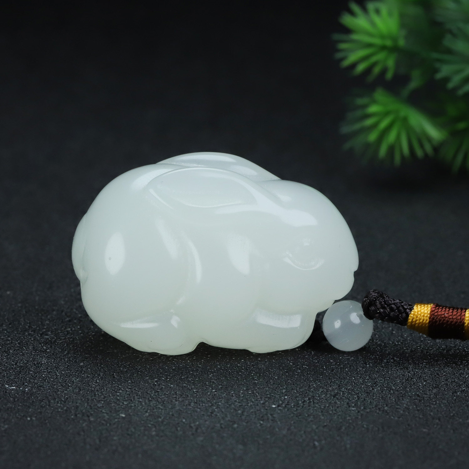 新疆和田玉籽料生肖兔手把件白玉立体玉兔前途无量把玩件玉石挂件